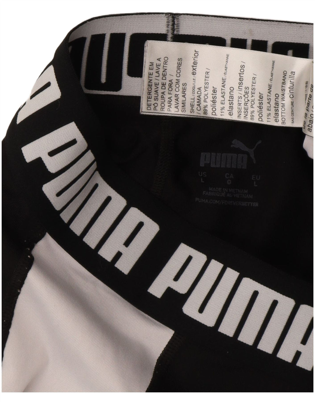 Leggings cu grafică Puma pentru femei UK 16 Sport mare din poliester negru
