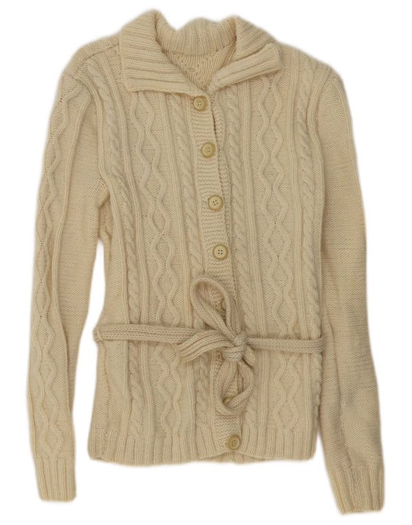 Pulover Cardigan Vintage pentru Damă UK 14 Medium Beige