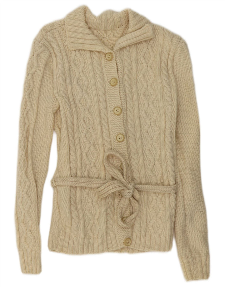 Pulover Cardigan Vintage pentru Damă UK 14 Medium Beige
