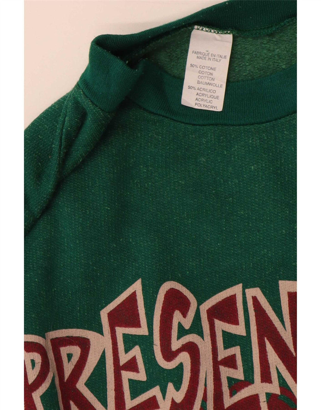 Hanorac vintage pentru bărbați cu grafică Jumper XL bumbac verde
