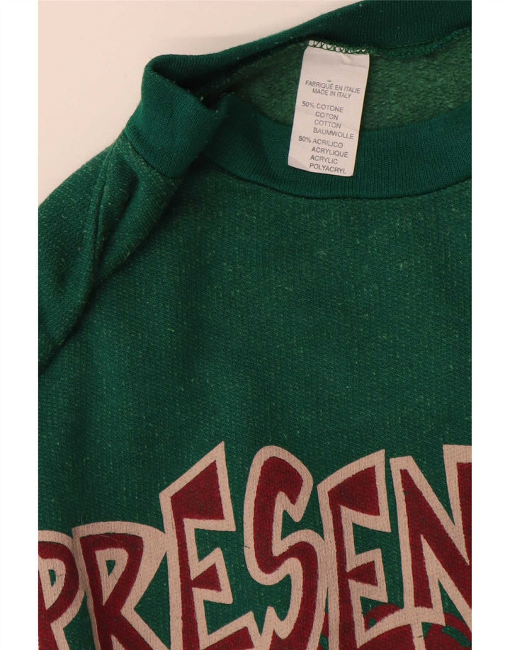 Hanorac vintage pentru bărbați cu grafică Jumper XL bumbac verde