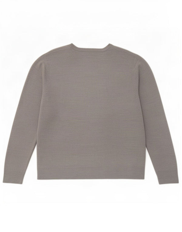 Pulover pentru femei Marks & Spencer, cu decolteu în V, UK 18 XL, gri acrilic pătat