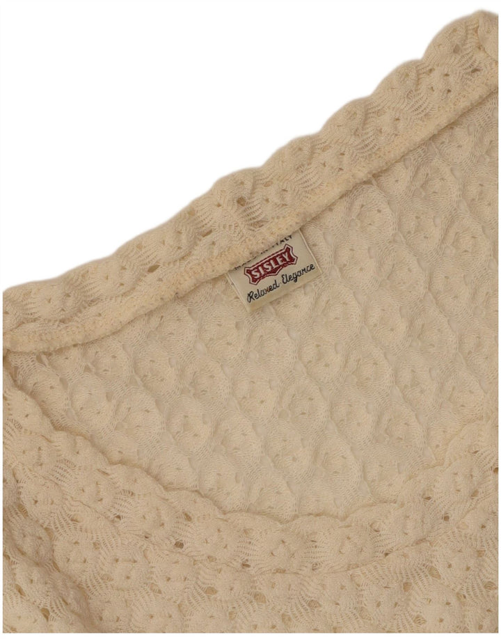 Pulover pentru femei Sisley Relaxed Elegance, cu decolteu în V, UK 12, mediu alb închis