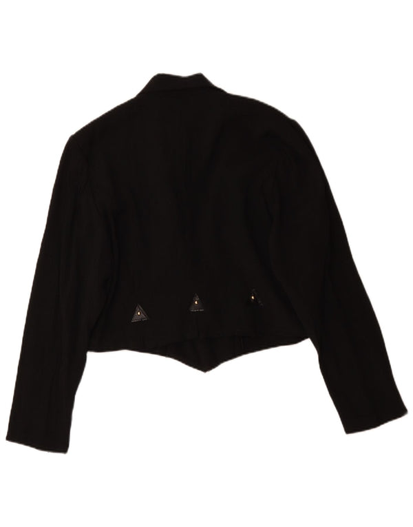 Jachetă Blazer Vintage Crop pentru femei UK 16 Large Black