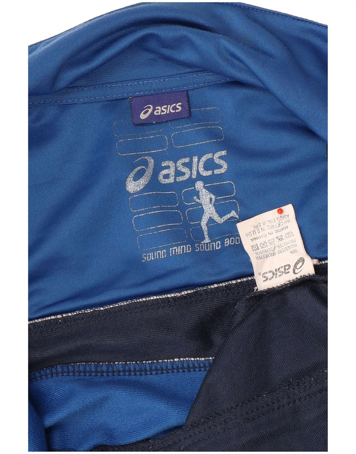 Jachetă de top pentru trening grafic Asics pentru bărbați, mică, albastru bleumarin