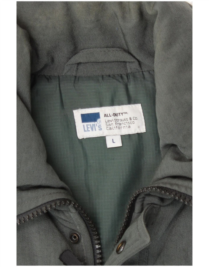 Gilet căptușit pentru bărbați Levi's UK 40 Poliamidă verde mare
