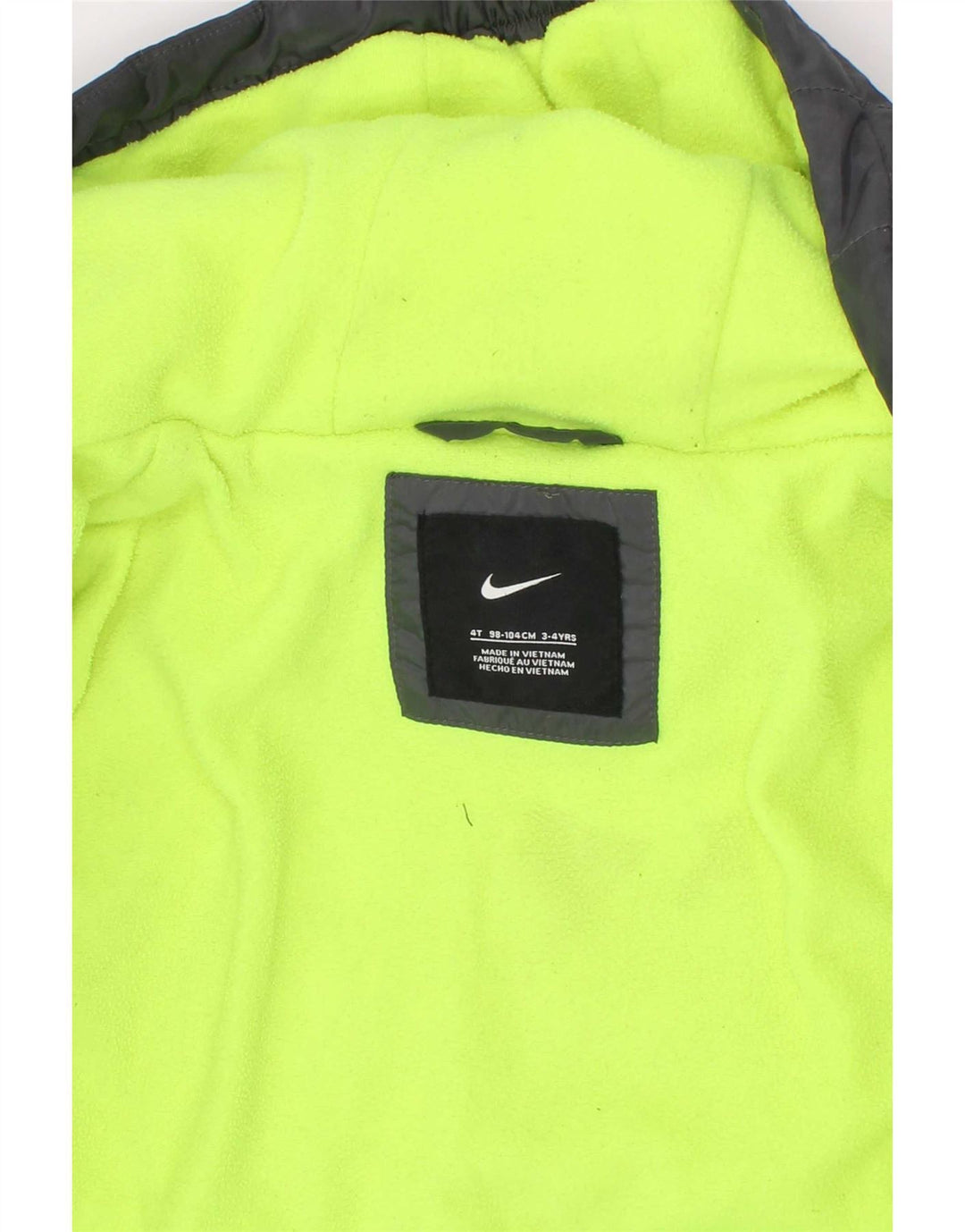 Jachetă căptușită cu glugă Nike pentru băieți 3-4 ani poliester gri