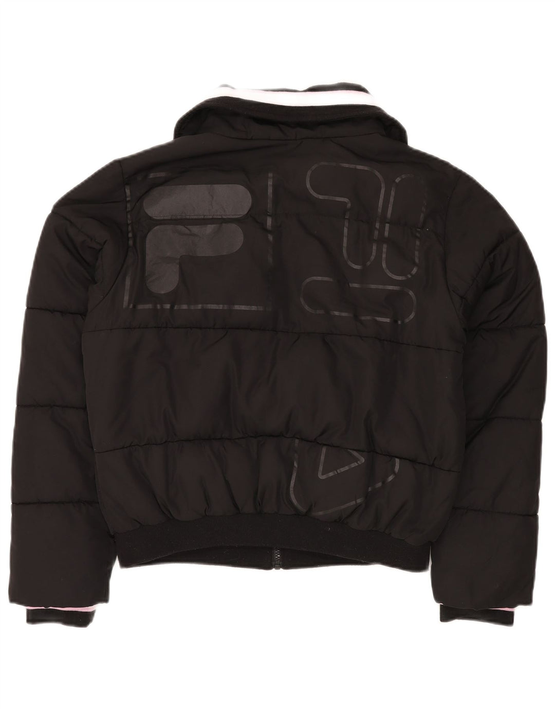 Jachetă căptușită cu grafică pentru femei FILA UK 14 Poliester mediu negru