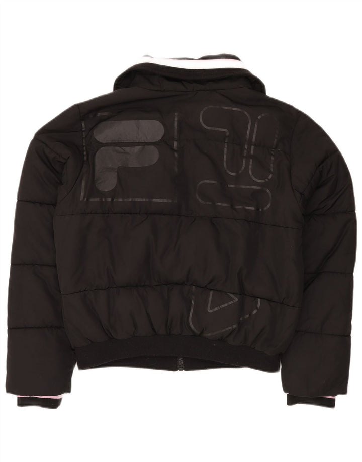 Jachetă căptușită cu grafică pentru femei FILA UK 14 Poliester mediu negru