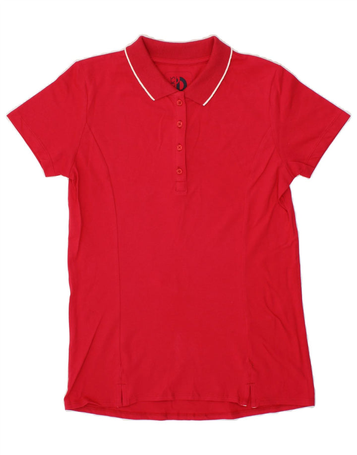 DACK'S Womens Polo Shirt UK 12 Medium Red Cotton Vintage Dack's and Second-Hand Dack's from Messina Hembry 