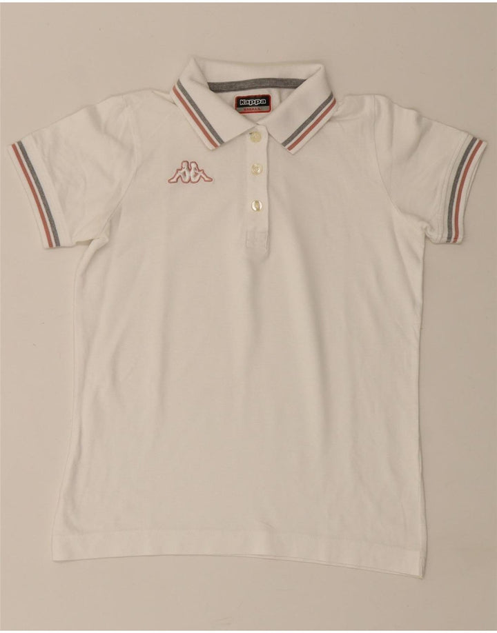 Tricou polo Kappa pentru femei UK 10, bumbac alb mic