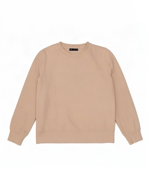 Pulover supradimensionat pentru femei Zara UK 10 Bumbac Bej mic