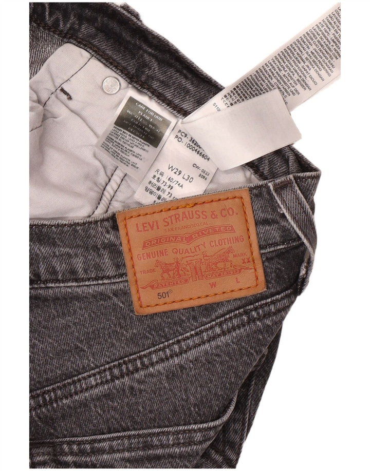 Blugi drepti pentru bărbați LEVI'S 501 W29 L30 bumbac gri