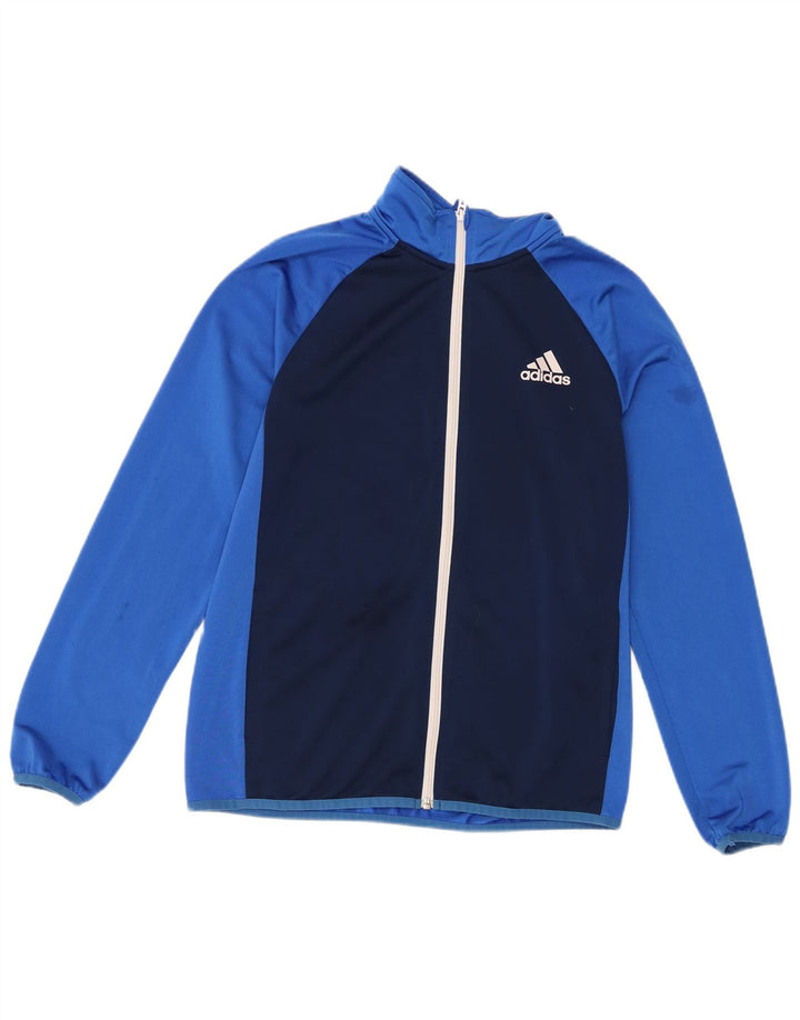 Jachetă de trening pentru băieți Adidas 13-14 ani, albastru, poliester