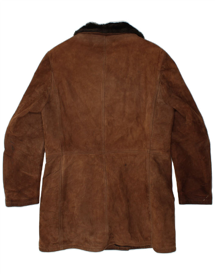 Palton din shearling pentru femei VINTAGE IT 52 2XL maro