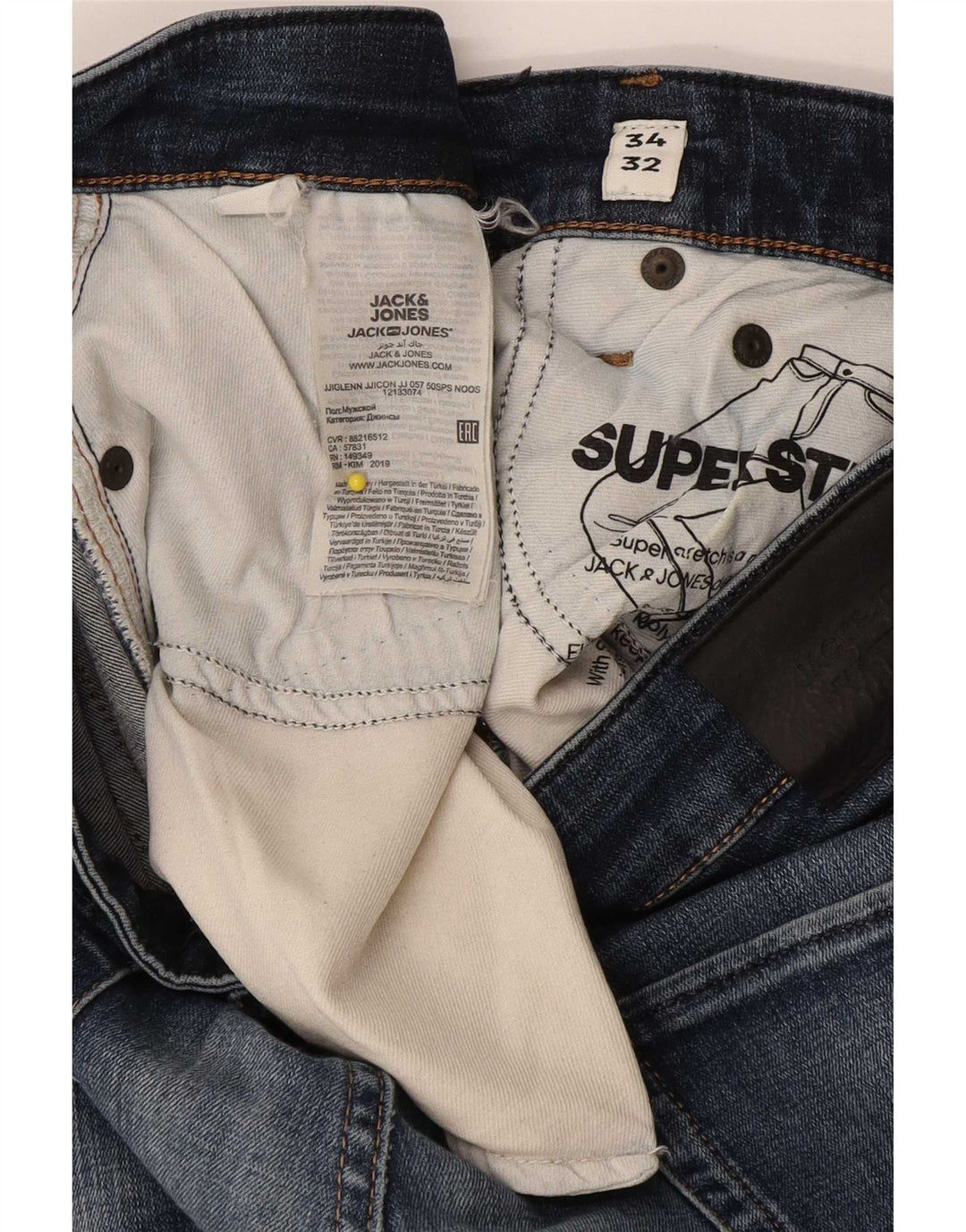 Blugi Jack & Jones GLENN Slim pentru bărbați W34 L32 Bumbac albastru