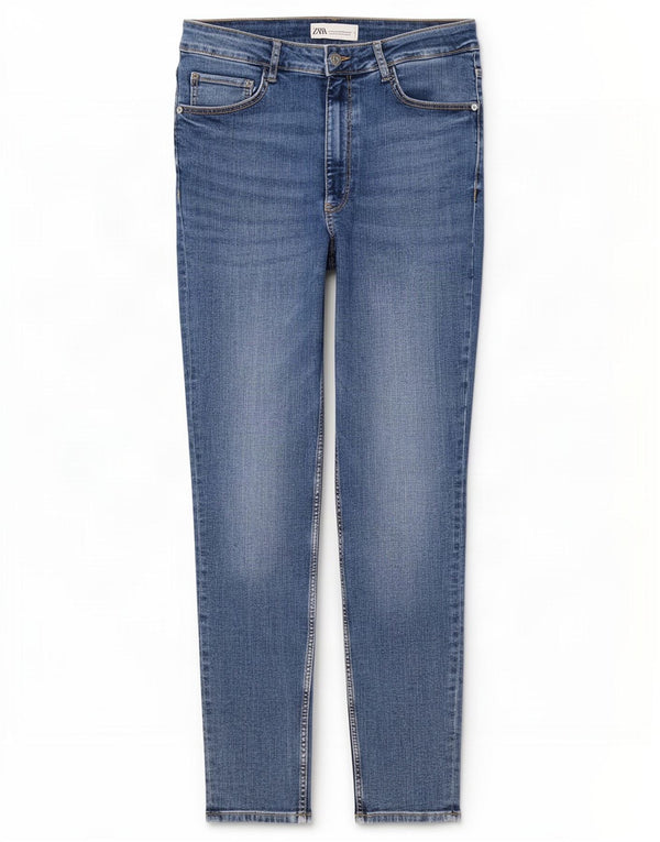 Blugi skinny de damă Zara EU 42 Large W32 L27 Albastru