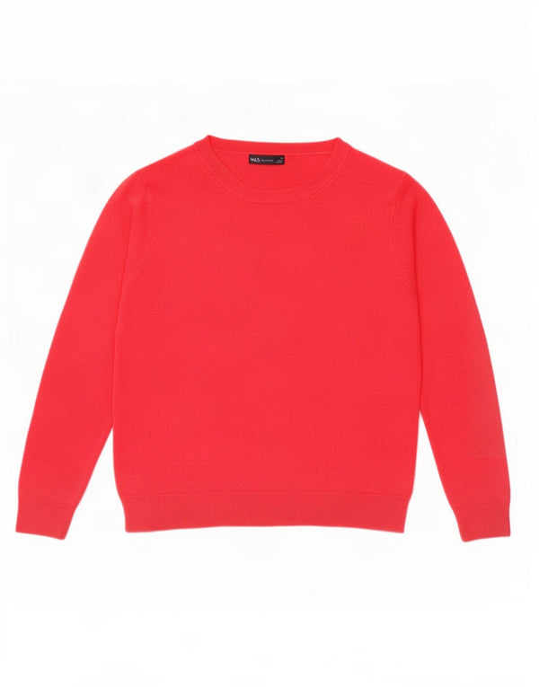 Pulover pentru femei Marks & Spencer cu decolteu triplu UK 20 2XL roz acrilic