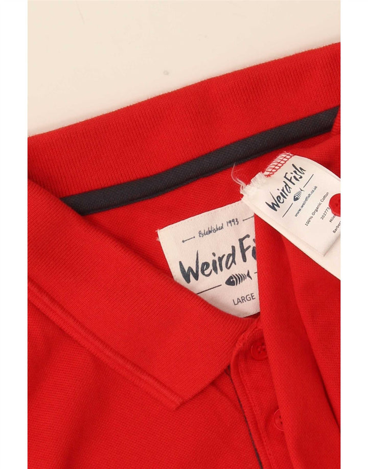 Tricou polo pentru bărbați Weird Fish, bumbac roșu mare