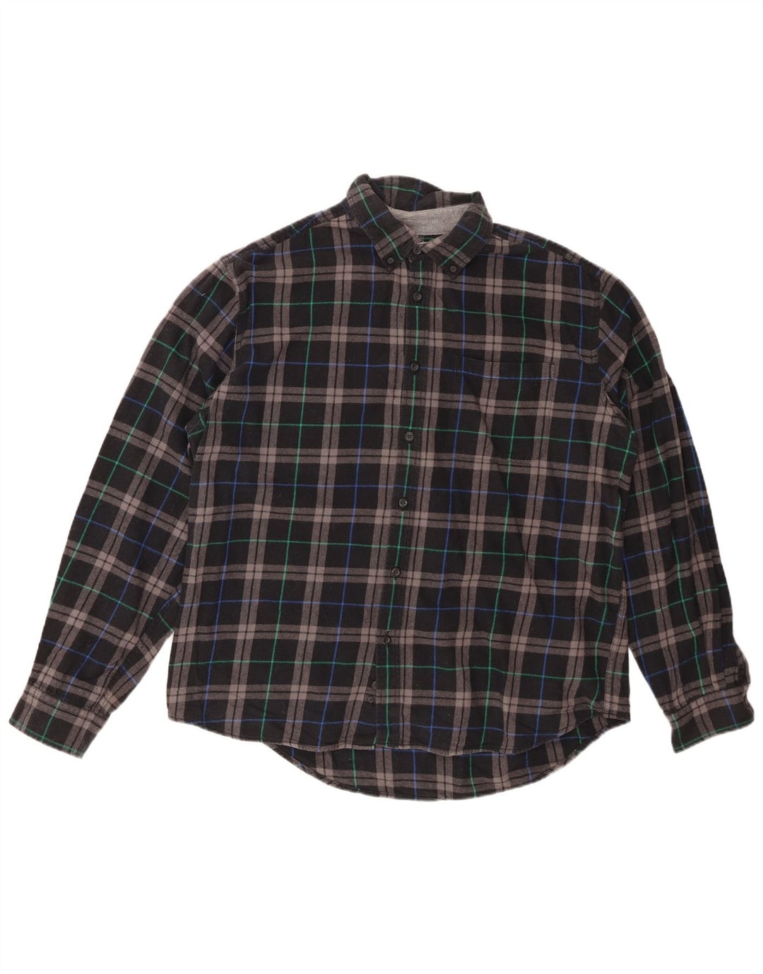 Cămașă de flanel pentru bărbați EDDIE BAUER XL, bumbac negru cu carouri