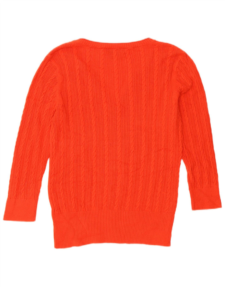 EDDIE BAUER Pulover supradimensionat pentru femei, cu mâneci 3/4, cu decolteu în V, UK 6 XS, roșu