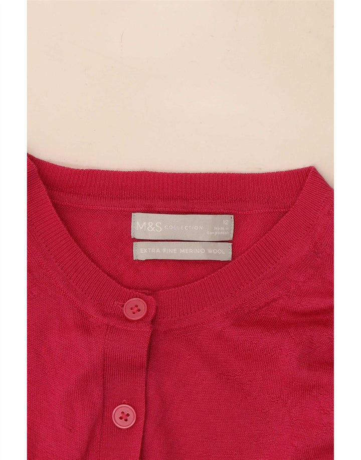 Pulover cardigan pentru femei Marks & Spencer UK 12 Lână roz mediu