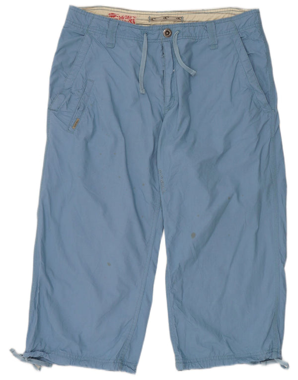 O'Neill Mens Straight Capri Trousers W34 L20 Blue Cotton