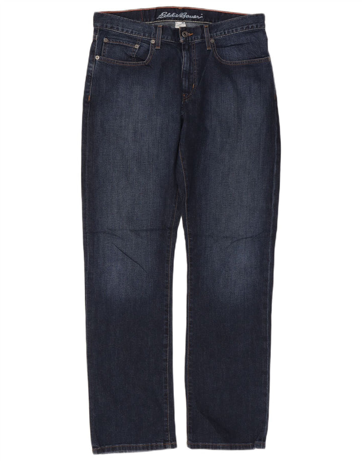 Blugi drepți pentru bărbați Eddie Bauer W34 L32 Bumbac albastru