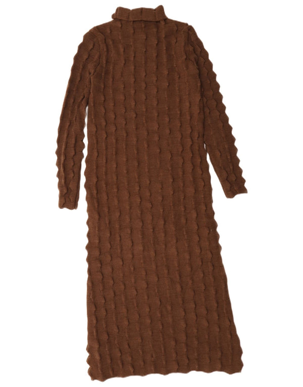 Rochie cu mânecă lungă pentru femei Zara UK 10, maro, acrilic