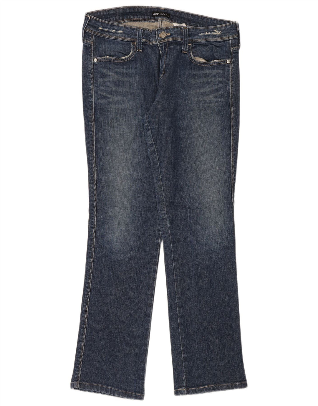 Blugi drepți distressed pentru femei Levi's US 10 Large W32 L32 Blue Bumbac