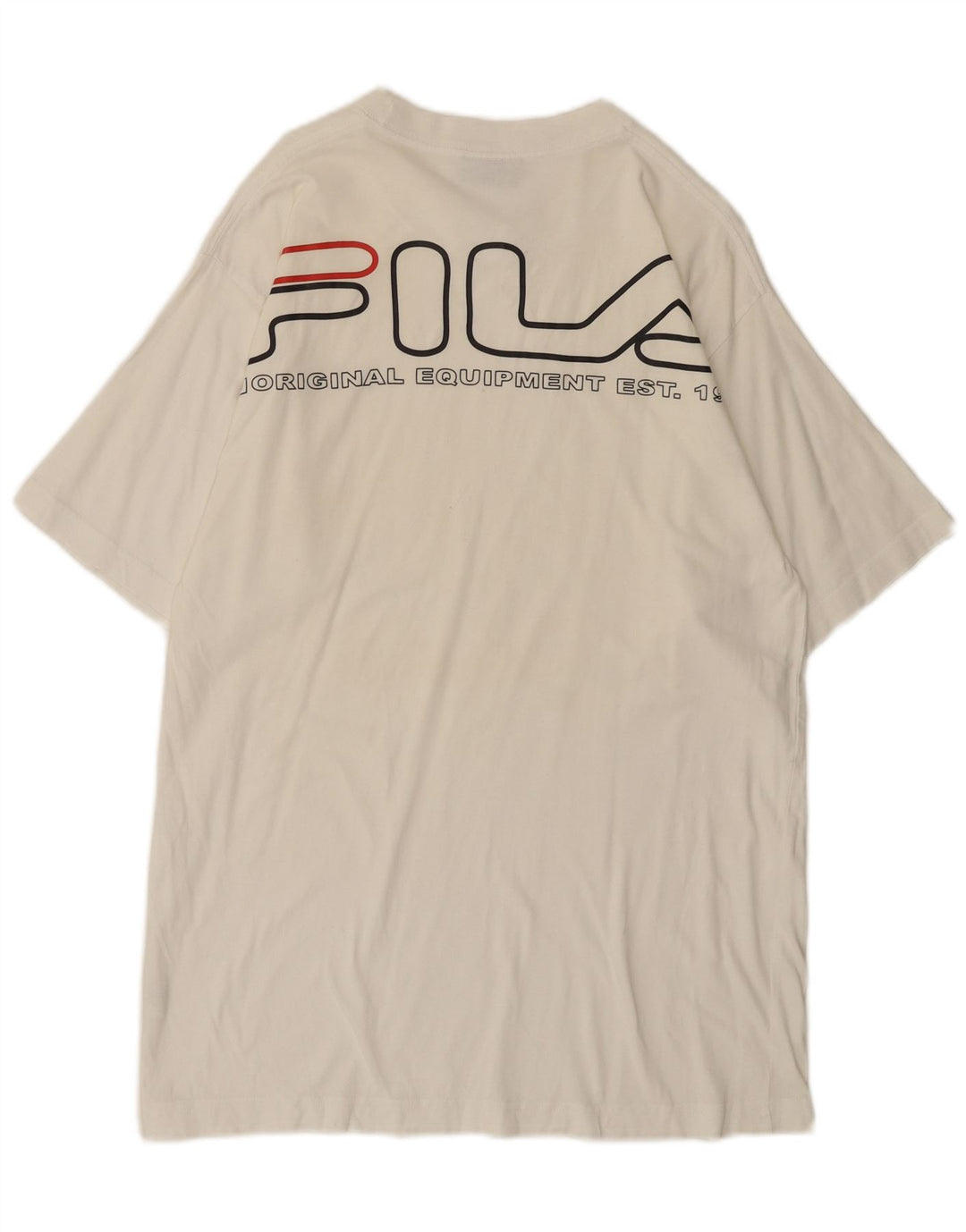 Tricou cu grafic Fila pentru bărbați Top Medium Alb Bumbac