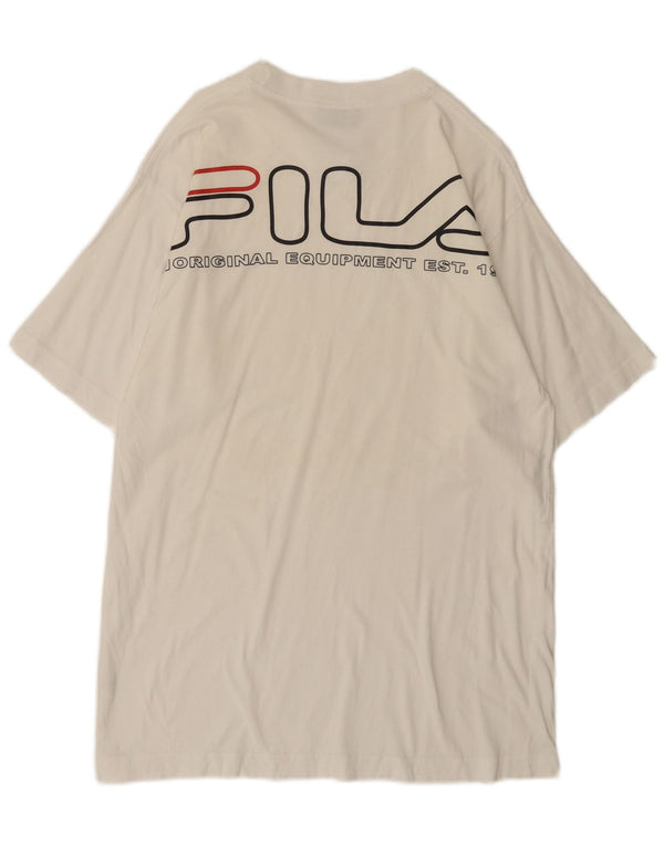 Tricou cu grafic Fila pentru bărbați Top Medium Alb Bumbac