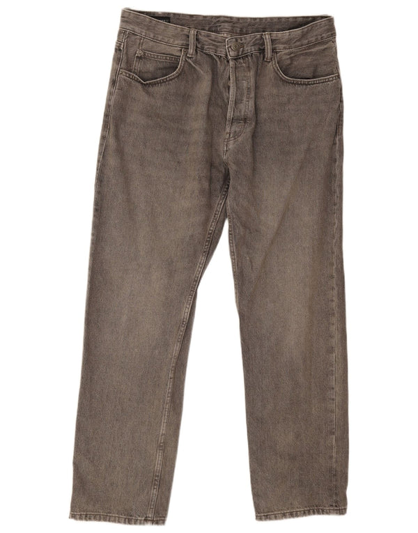 Blugi drepți pentru bărbați Zara EU 46 XL W36 L30 bumbac gri