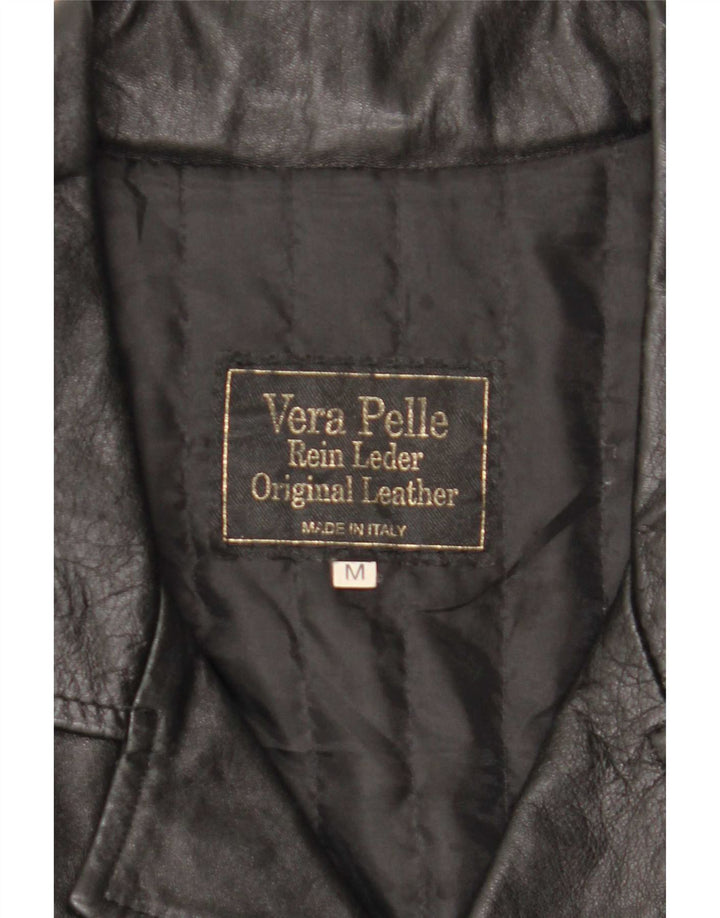 Palton din piele vintage pentru bărbați UK 38 Piele neagră medie