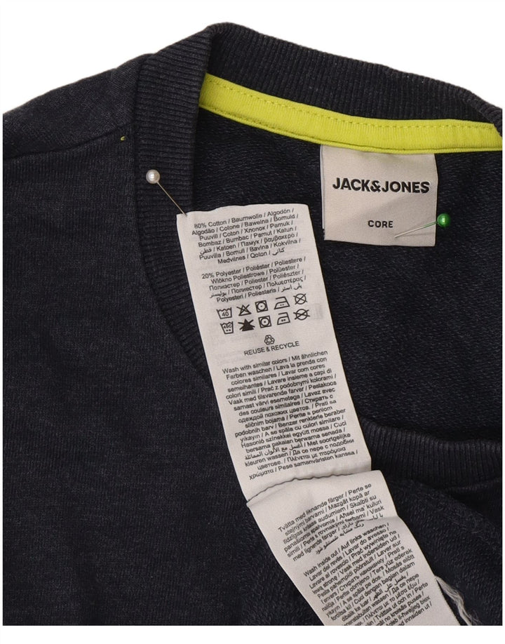 Jack & Jones Pulover grafic pentru bărbați, bumbac mic, albastru