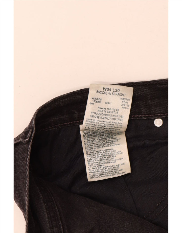 Blugi Lee Brooklyn Straight pentru bărbați W34 L30, bumbac negru