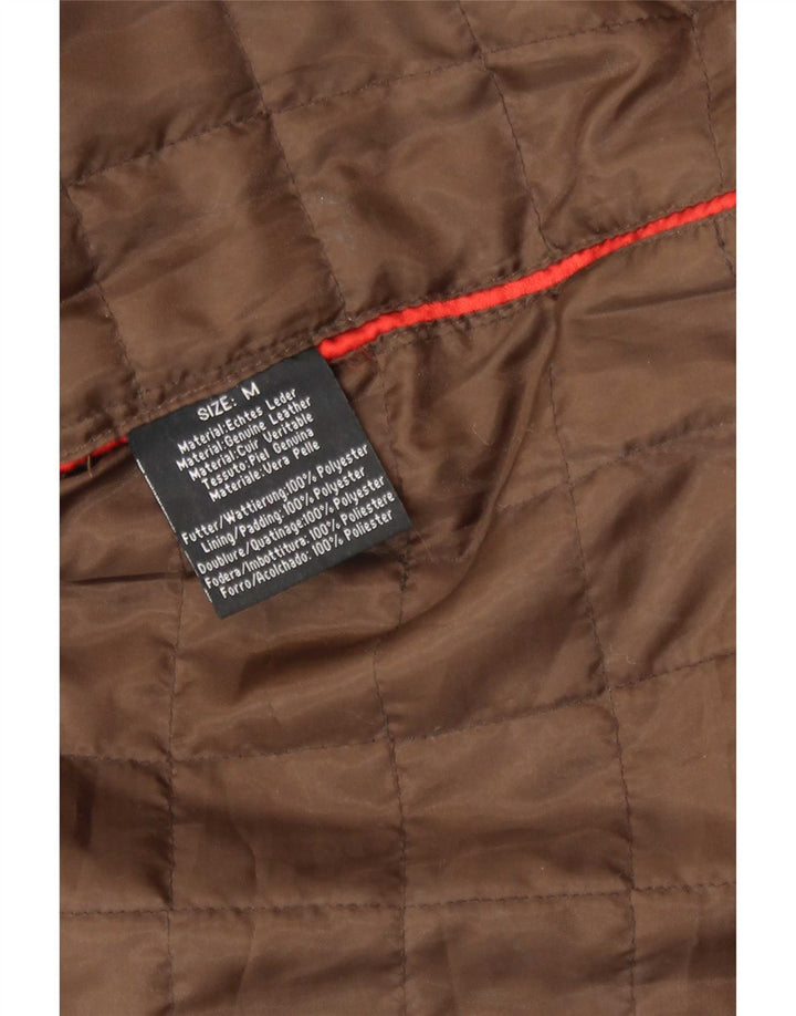 Jachetă de piele vintage pentru bărbați UK 38 din piele maro medie