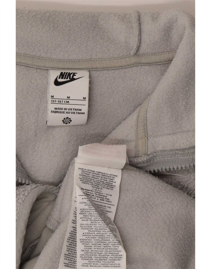 Jachetă fleece cu glugă Nike pentru băieți 11-12 ani, gri mediu, poliester