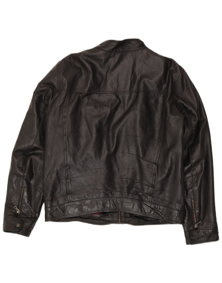 Geacă de piele vintage pentru bărbați IT 54 XL neagră