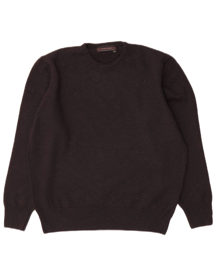 Pulover pentru bărbați Zara, cu decolteu, XL, negru