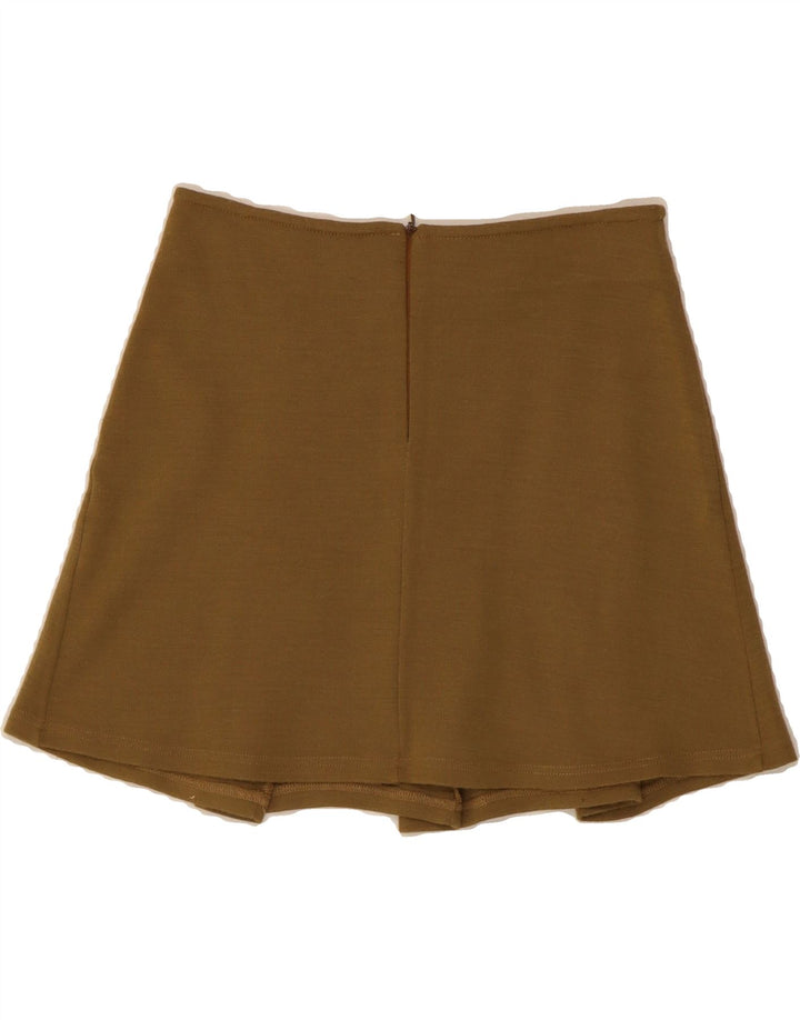 VINTAGE Womens Pleated Mini Skirt W26 Small  Brown Acrylic Vintage Vintage and Second-Hand Vintage from Messina Hembry 