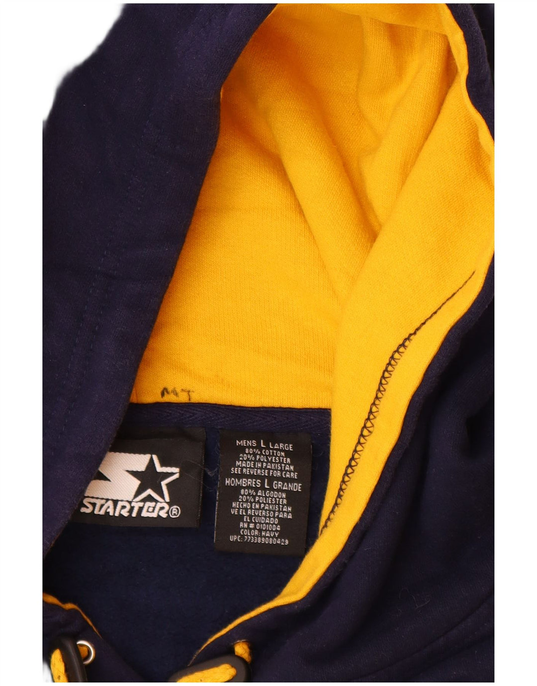 STARTER Pulover cu glugă fără mâneci cu grafic pentru bărbați, bumbac mare, albastru bleumarin