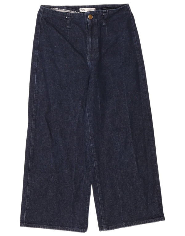 Blugi tăiați pentru femei cu talie înaltă Zara EU 40 Medium L30 L25 Bleumarin