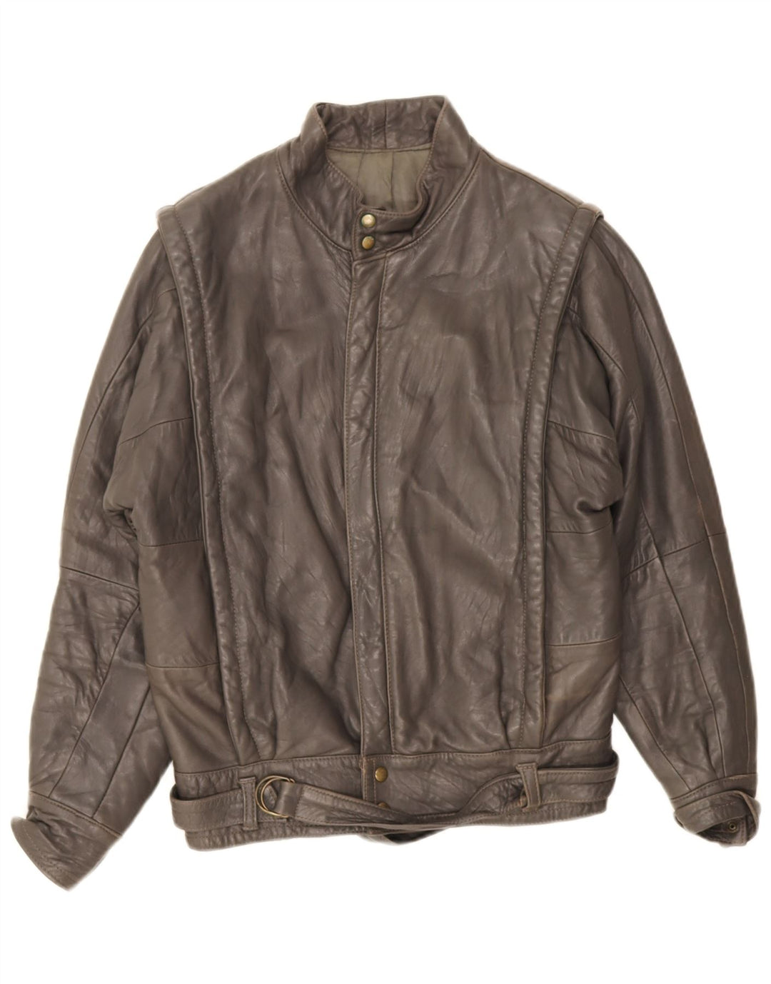 Jachetă de piele vintage pentru bărbați, cu tăiere largă, IT 44 XS, piele gri