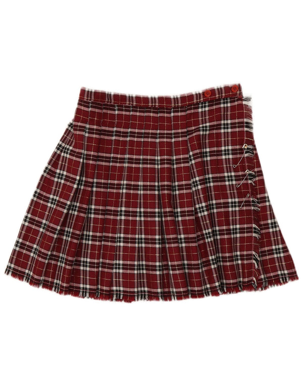 Fusta plisată Vintage W28 Burgundy Check