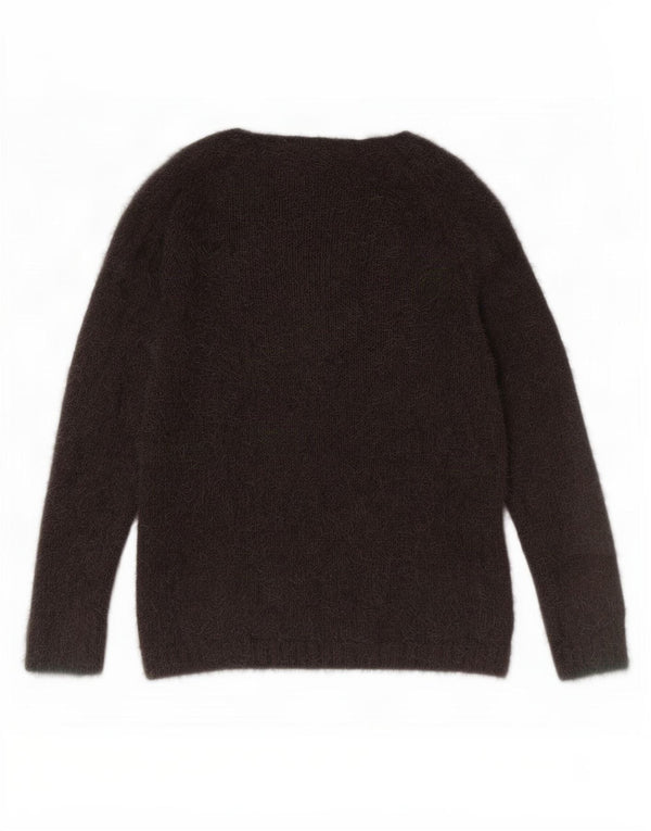 Topshop Pulover supradimensionat pentru femei cu gât de barcă UK 10 Mic, gri acrilic