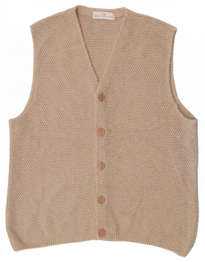Pulover cardigan fără mâneci St. Michael pentru bărbați Marks & Spencer, bej mediu