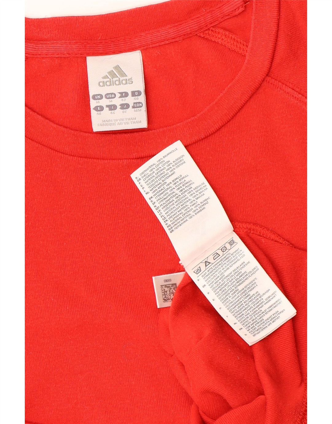 ADIDAS Tricou Crop Top UK 14 Bumbac Roșu Mediu