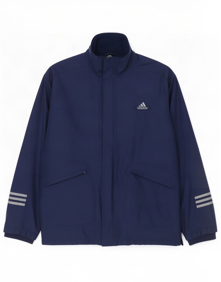Jachetă de vânt pentru bărbați Adidas UK 40/42 Poliester mediu albastru bleumarin