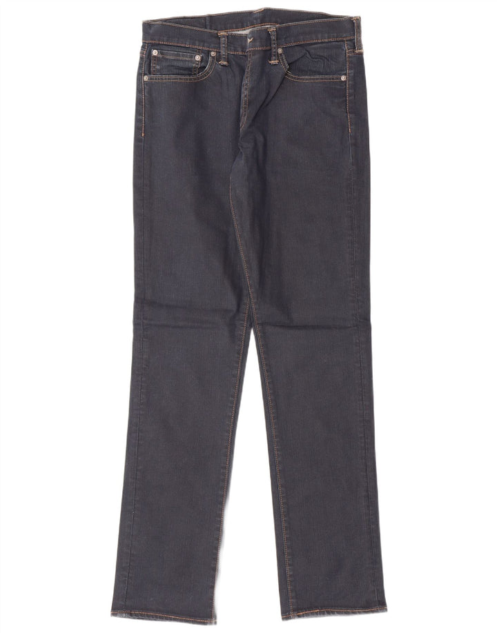 LEVI'S Mens Straight Jeans W33 L34 Navy Blue Cotton